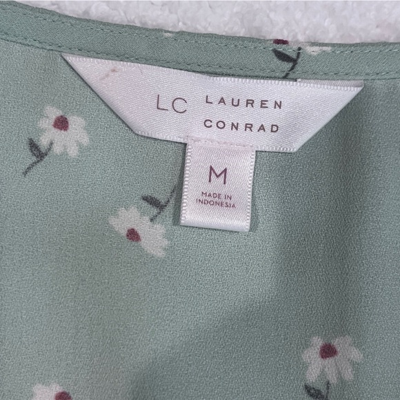 Lauren Conrad Boho Preppy Ditsy Floral Midi Ruffle Wrap Dress - Picture 8 of 16